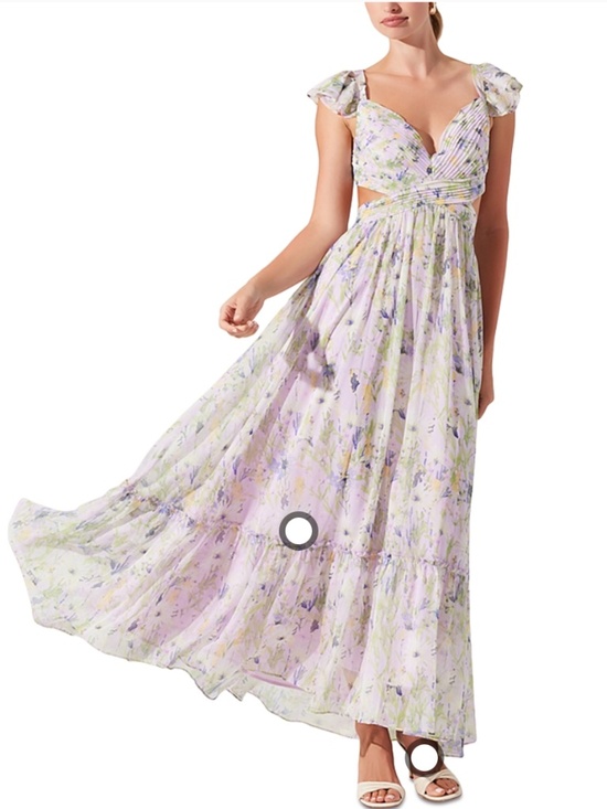 Astr Dresses & Skirts - Astr The Label Primrose Maxi Dress - Pink Aqua Floral Lace-Up-Back Size XS